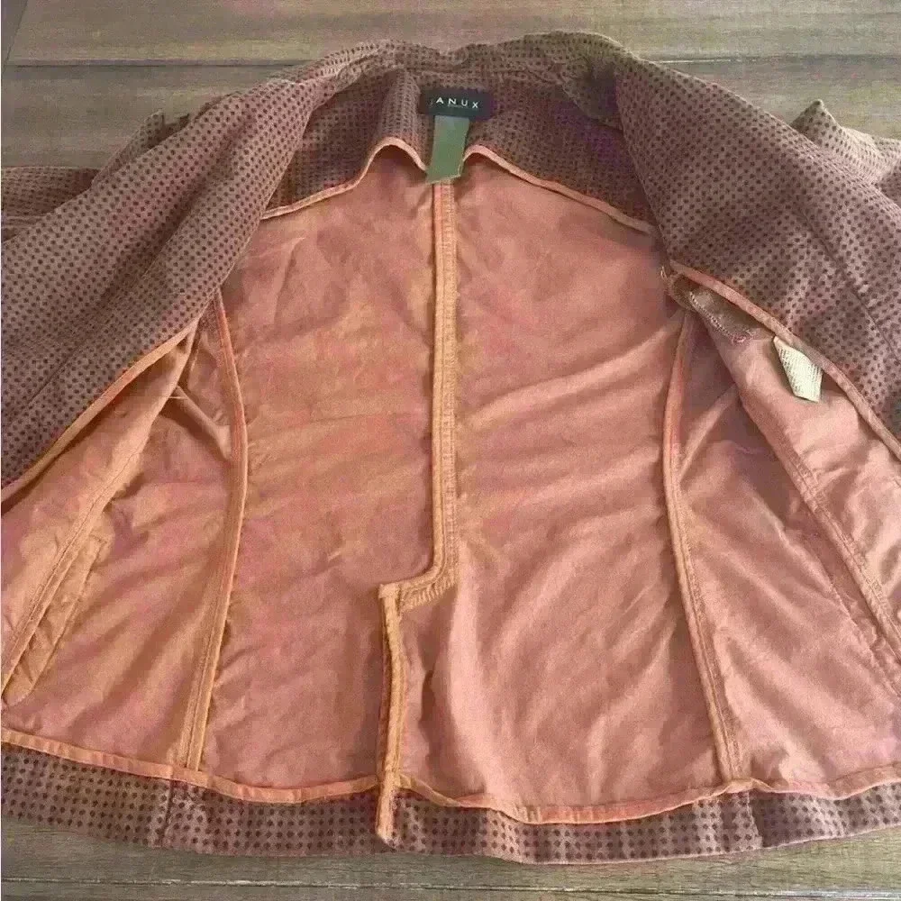 IANUX #Thinkcolored Italian Partly Handmade Polkadot Blazer Women's Size 44 US 8 - Picture 8 of 16